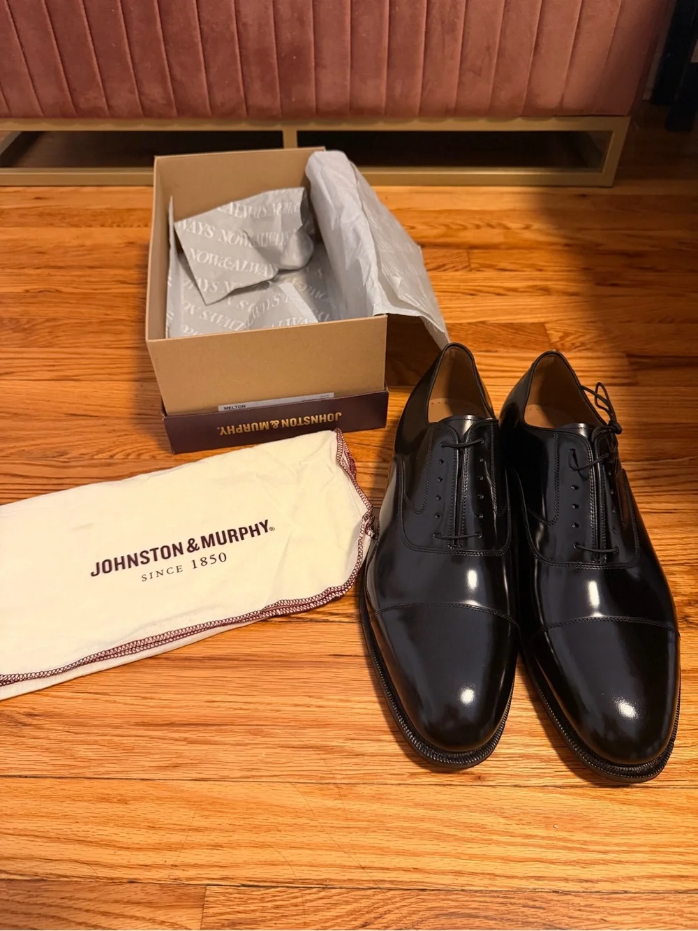 Johnston & Murphy polished cap